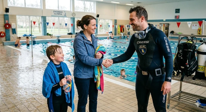 ouders en kinderen duiken